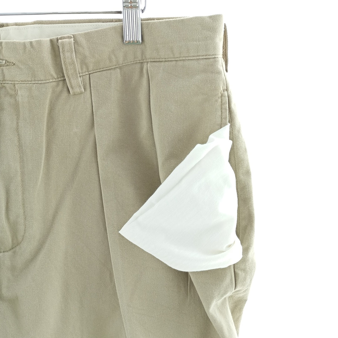 Ralph Lauren POLO by Ralph Lauren Two-pleat Chino Pants for Men, W35 cotton beige type brown Vintage Second Hand