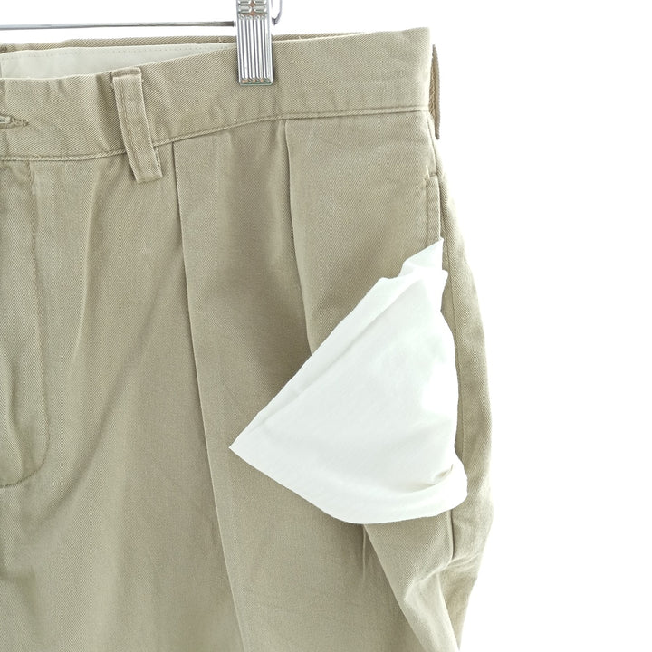 Ralph Lauren POLO by Ralph Lauren Two-pleat Chino Pants for Men, W35 cotton beige type brown Vintage Second Hand