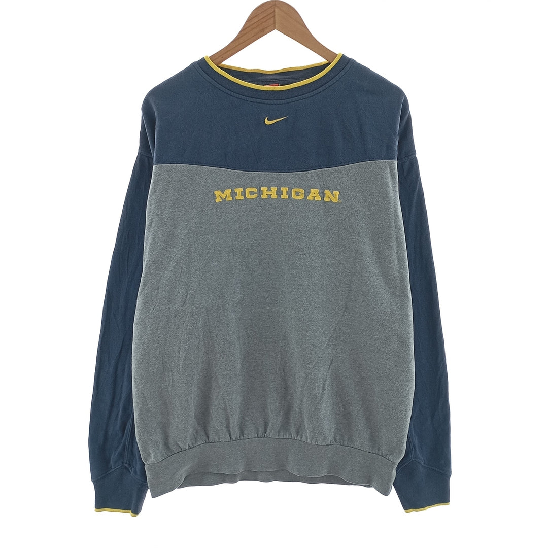 00'S Nike MICHIGAN University of Michigan college sweatshirt, men's size L /eaa401997