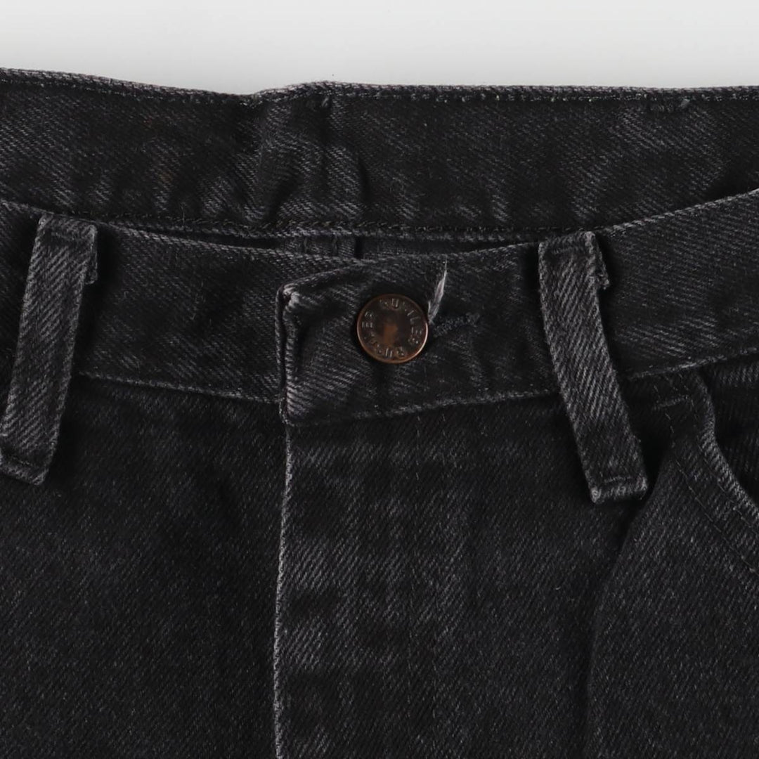 Rustler Black Denim Straight Denim Pants for Men, W34 equivalent cotton black type Vintage Second Hand