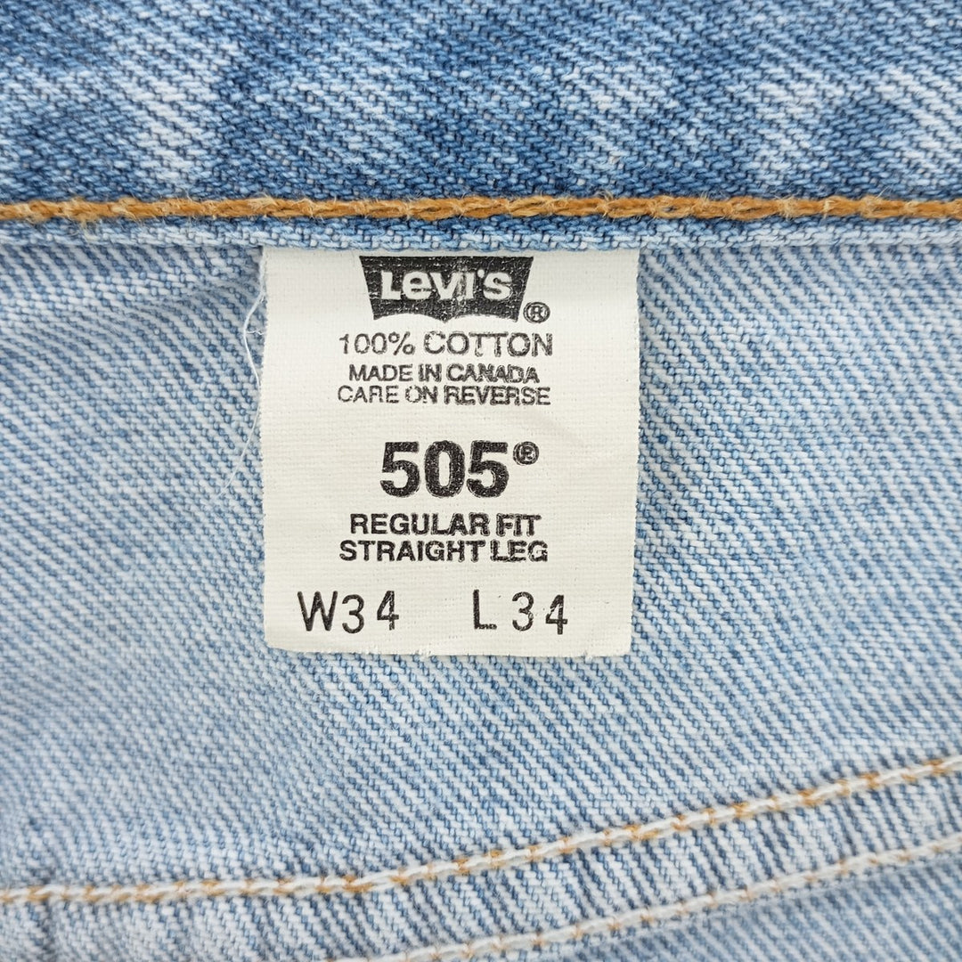 ~00'S Levi's 505 REGULAR FIT STRAIGHT LEG tapered denim pants made in Canada men's w34 equivalent /eaa402188