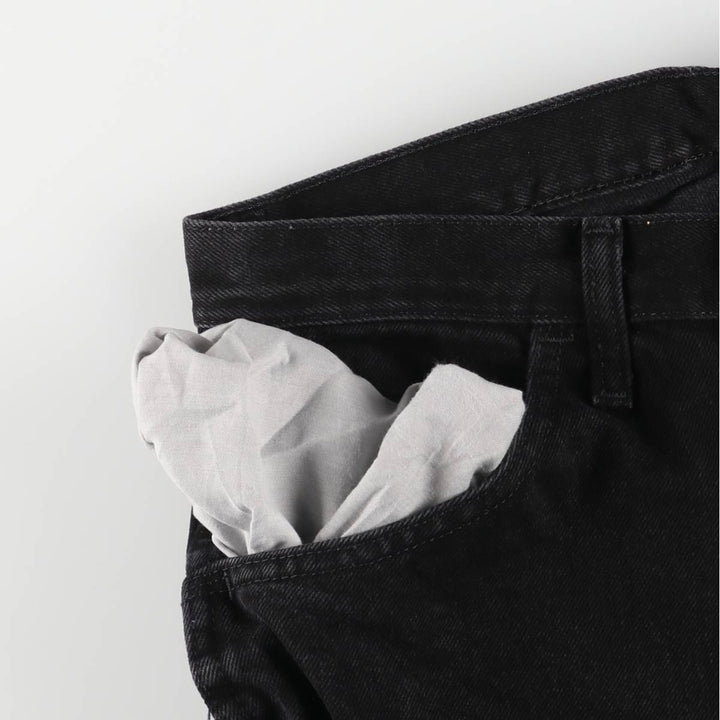 Rustler Black Denim Straight Denim Pants for Men, W32 equivalent cotton black type Vintage Second Hand