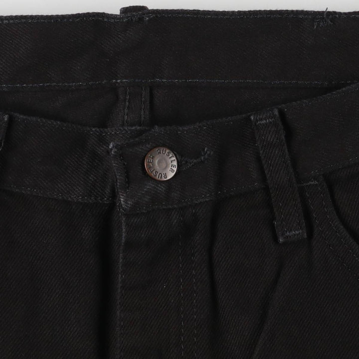 Rustler Black Denim Straight Denim Pants for Men, W34 equivalent cotton black type Vintage Second Hand
