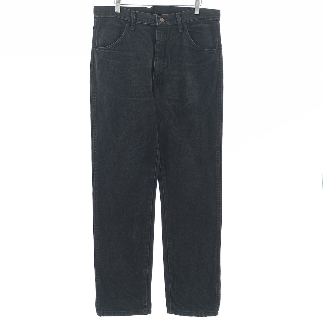 Rustler Black Denim Straight Denim Pants for Men, W35 equivalent cotton black type Vintage Second Hand