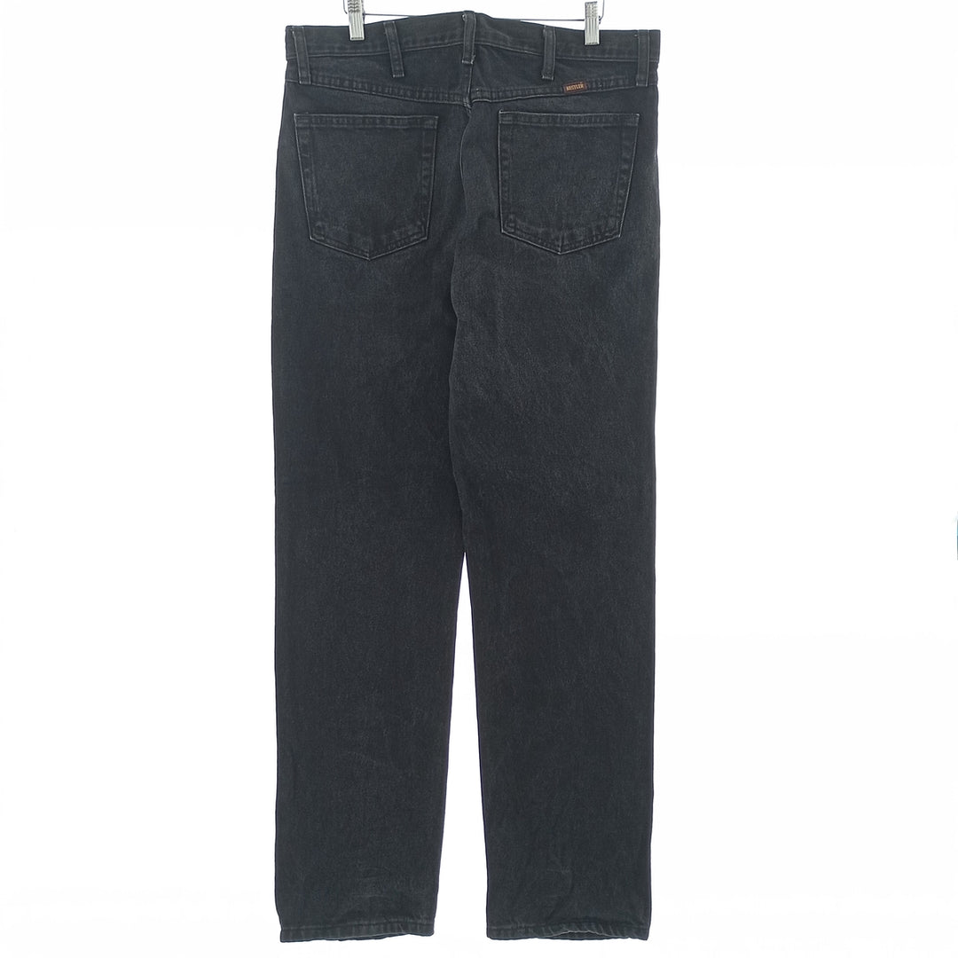 Rustler Black Denim Straight Denim Pants for Men, W35 equivalent cotton black type Vintage Second Hand