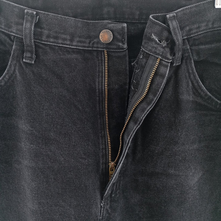 Rustler Black Denim Straight Denim Pants for Men, W35 equivalent cotton black type Vintage Second Hand
