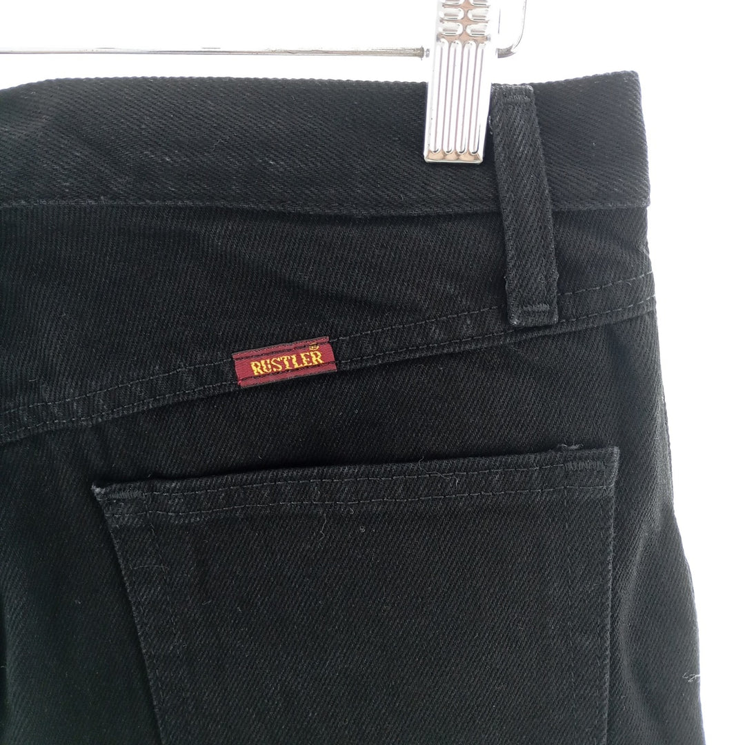 Rustler Black Denim Straight Denim Pants for Men, W30 equivalent cotton black type Vintage Second Hand