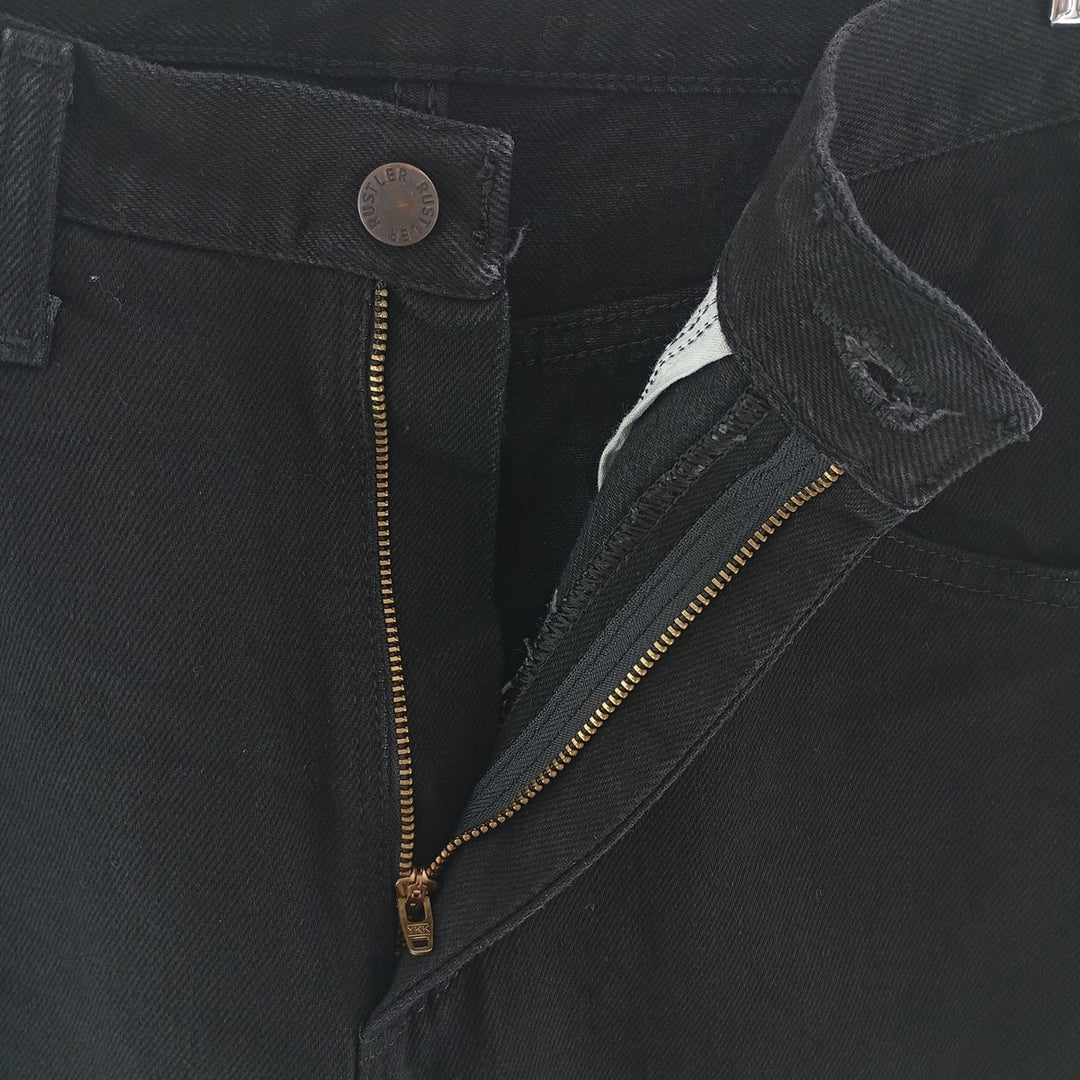 Rustler Black Denim Straight Denim Pants for Men, W30 equivalent cotton black type Vintage Second Hand