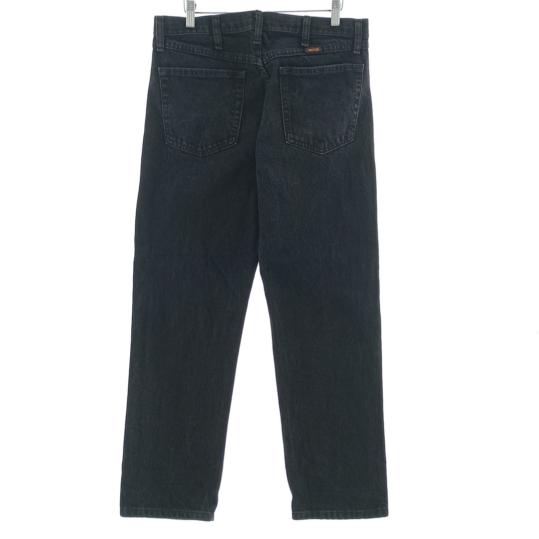 Rustler Black Denim Straight Denim Pants for Men, W33 equivalent cotton black type Vintage Second Hand