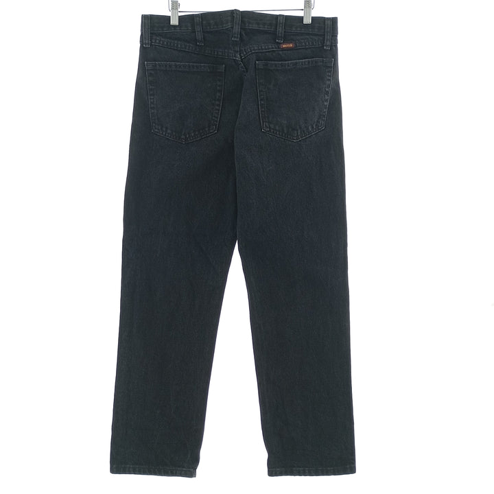Rustler Black Denim Straight Denim Pants for Men, W33 equivalent cotton black type Vintage Second Hand