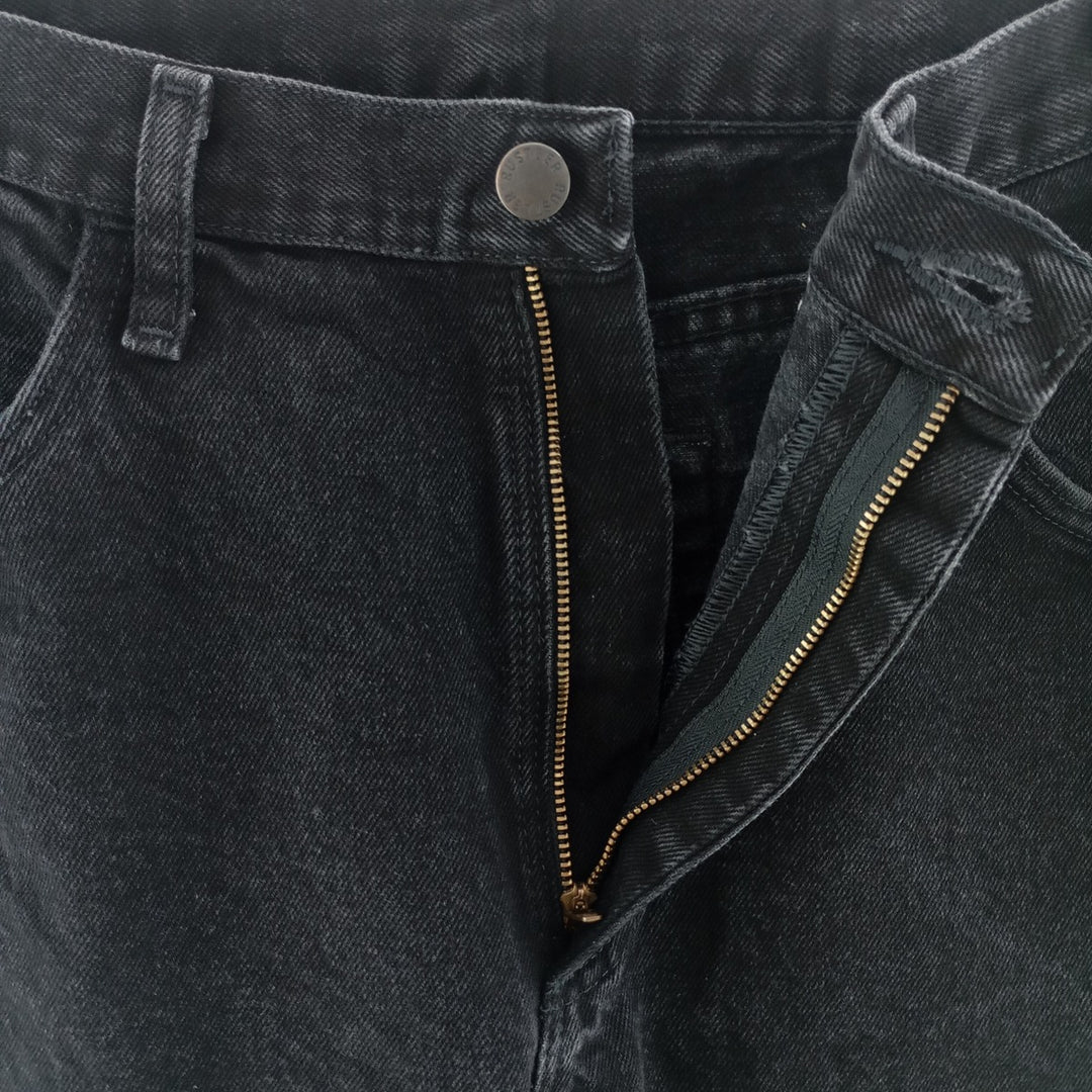 Rustler Black Denim Straight Denim Pants for Men, W33 equivalent cotton black type Vintage Second Hand