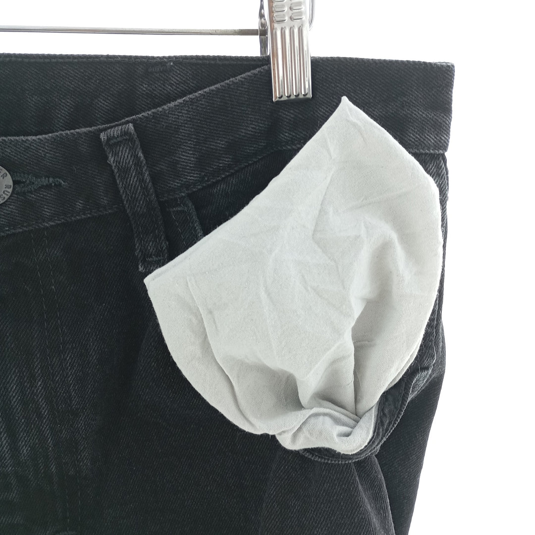 Rustler Black Denim Straight Denim Pants for Men, W33 equivalent cotton black type Vintage Second Hand