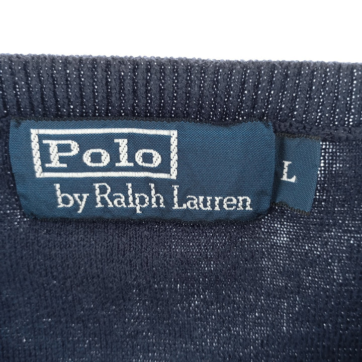 Ralph Lauren POLO by Ralph Lauren V-neck Pima cotton knit vest, men's L size / eaa402393