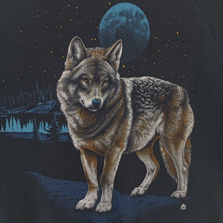 Wolf Pattern Animal Sweatshirt Trainer Men's S Size Vintage /eaa402458