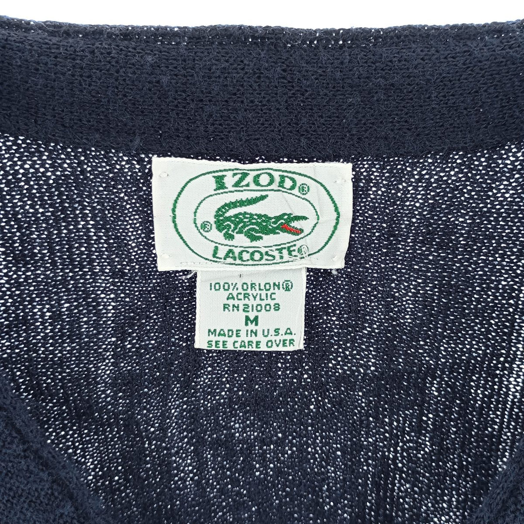 80'S Lacoste IZOD Acrylic Knit Cardigan Made in USA Men's M Size Vintage /eaa402539