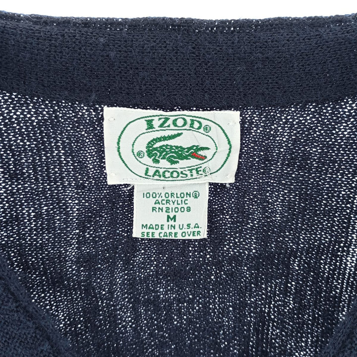 80'S Lacoste IZOD Acrylic Knit Cardigan Made in USA Men's M Size Vintage /eaa402539