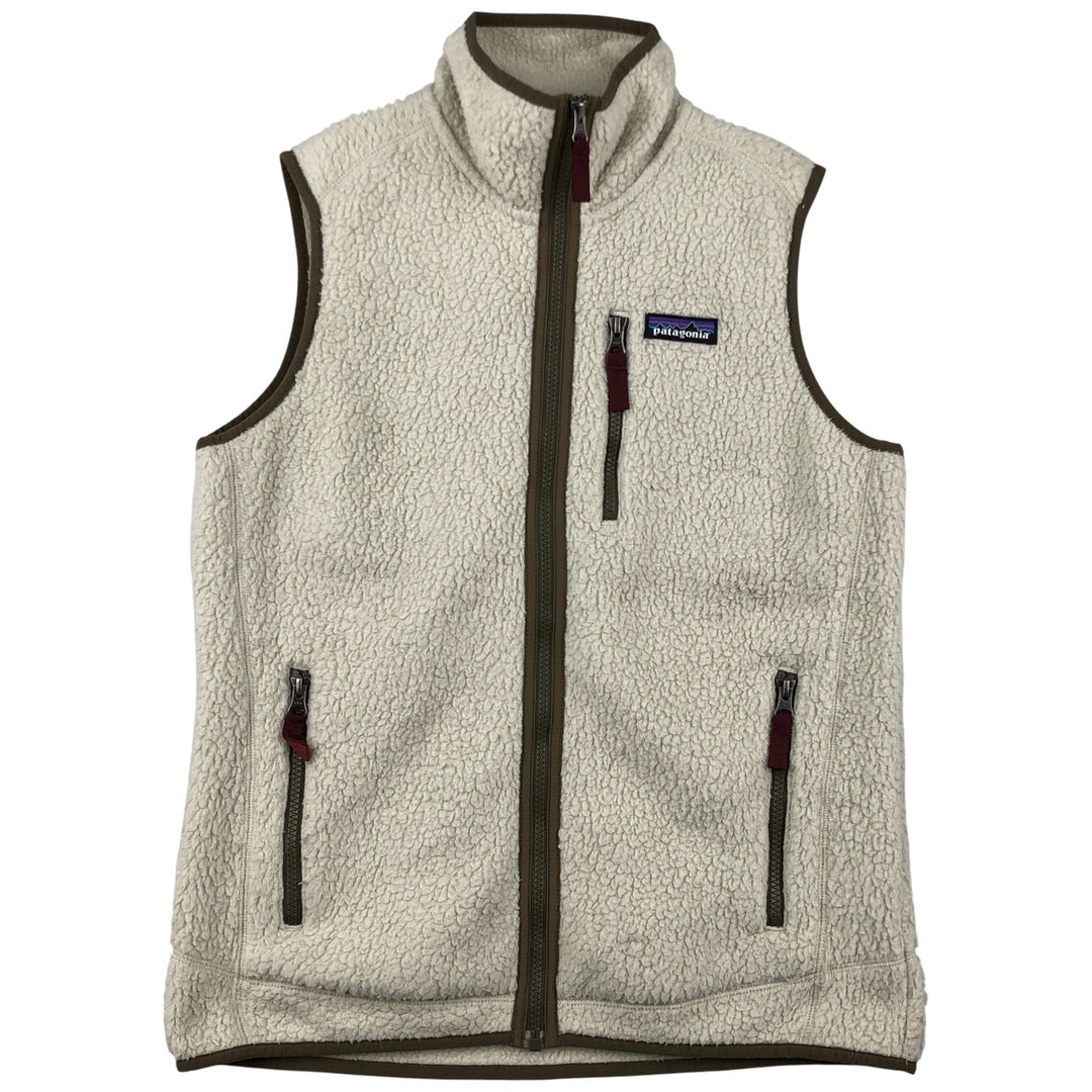 Patagonia Retro Pile Vest 22825FA18, Women's Medium Fleece Vest polyester pale white type Vintage Second Hand
