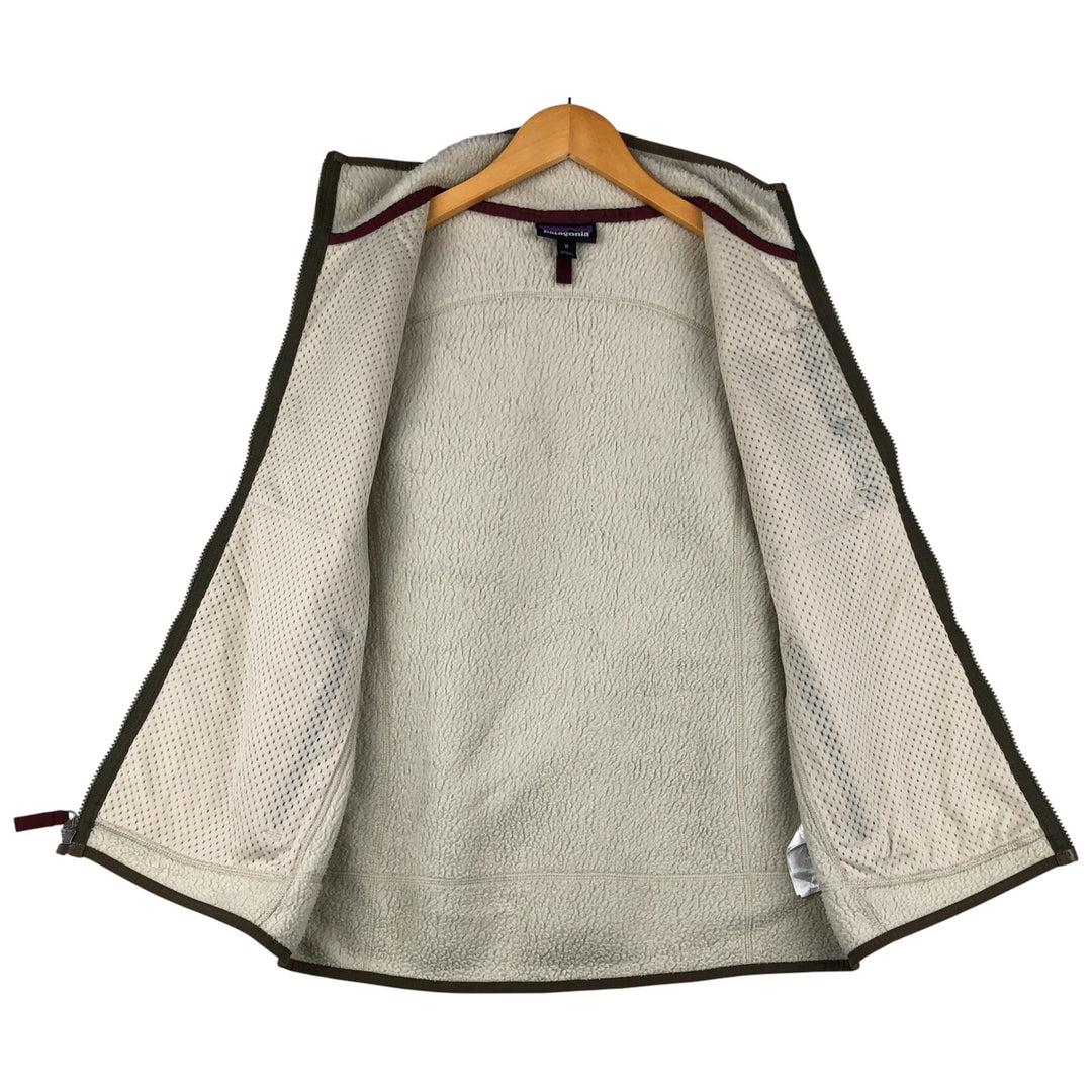 Patagonia Retro Pile Vest 22825FA18, Women's Medium Fleece Vest polyester pale white type Vintage Second Hand