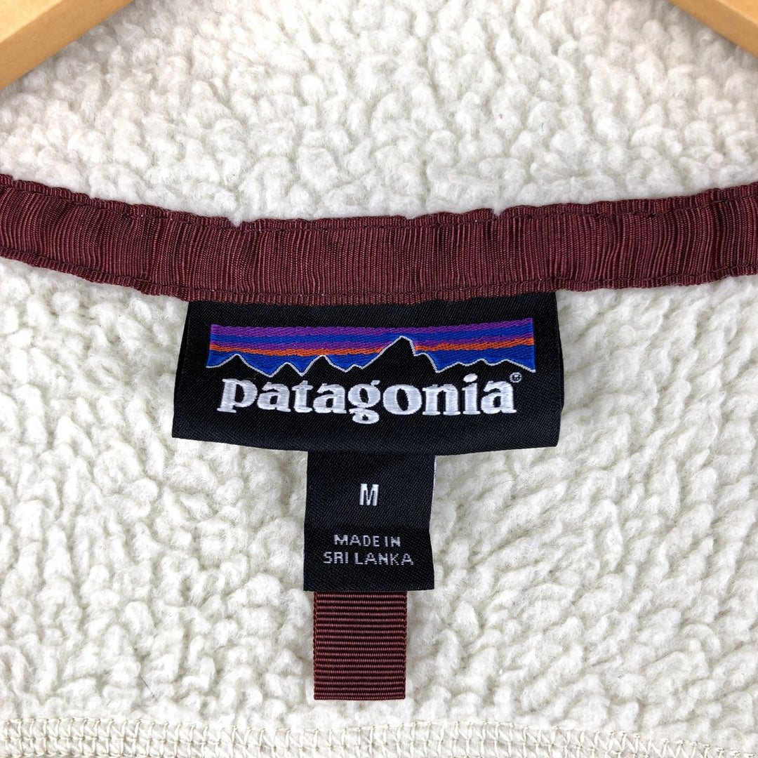 Patagonia Retro Pile Vest 22825FA18, Women's Medium Fleece Vest polyester pale white type Vintage Second Hand
