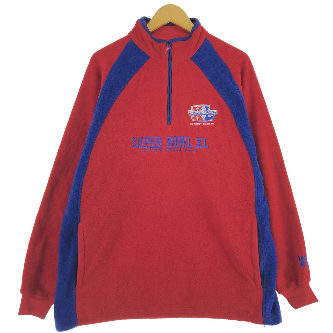 NFL SUPER BOWL XL Super Bowl XL Half Zip Fleece Pullover Men's L equivalent /eaa402685