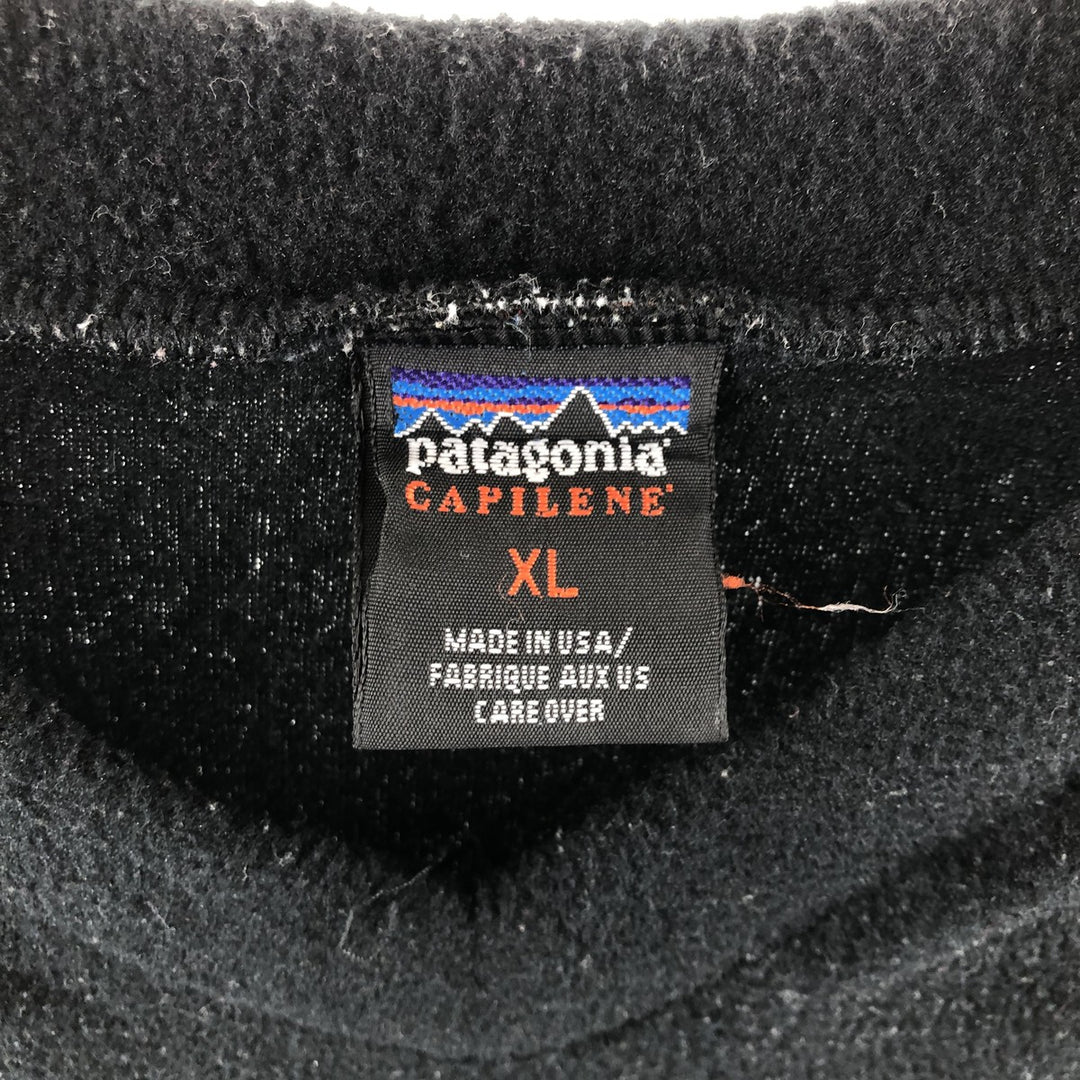 00'S Patagonia CAPILENE 34325FA00 fleece V-neck cut-and-sew made in the USA, equivalent to men's XL /eaa402701