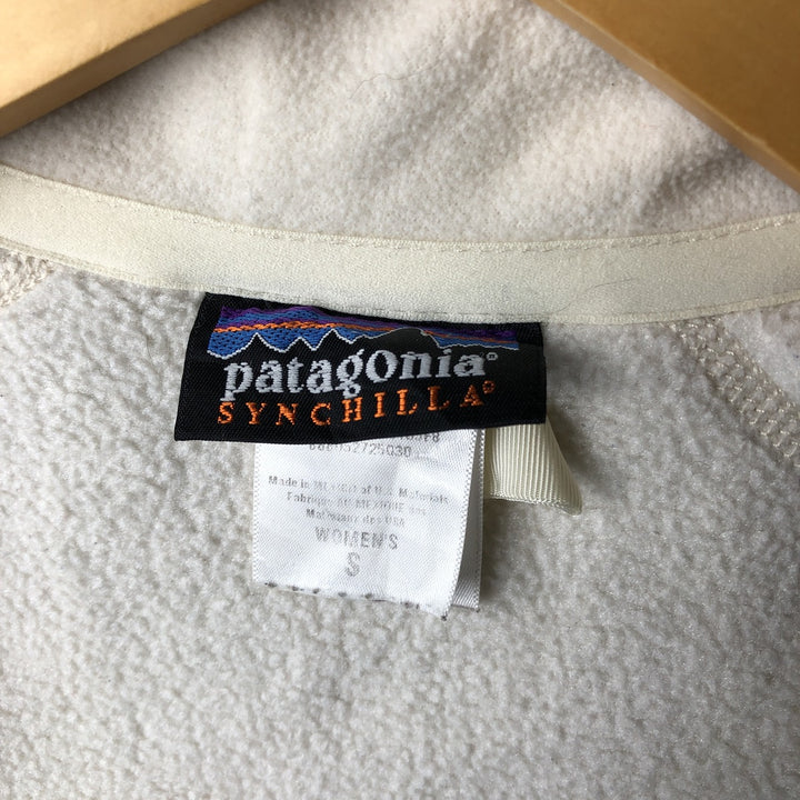 Patagonia Synchilla fleece vest, women's size S polyester white type Vintage Second Hand