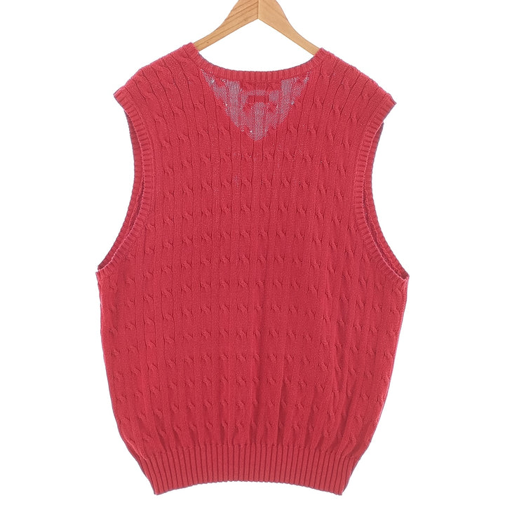 Ralph Lauren POLO by Ralph Lauren Cable Knit V-Neck Cotton Knit Vest Men's XXL / eaa402799