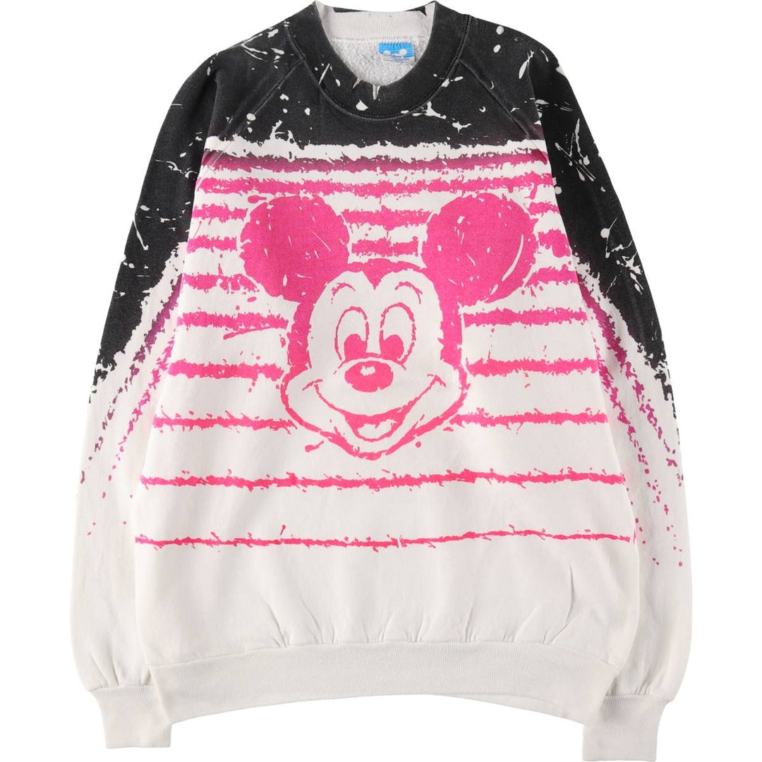 80'S Disney Mickey Mouse all-over print character sweatshirt, made in USA, men's size L, vintage /eaa402982