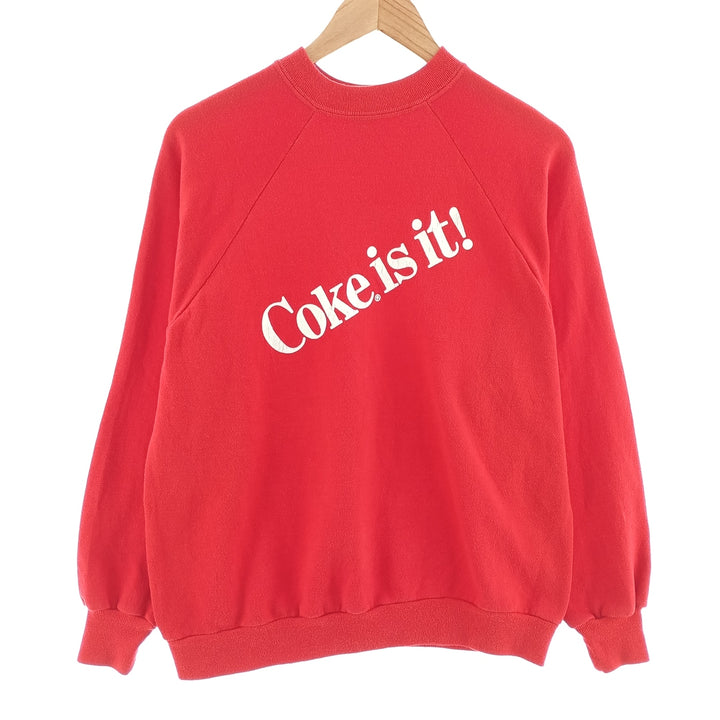 80'S SPORTSWEAR COCA-COLA Coca-Cola Advertising Sweatshirt, Made in USA, Men's L size, Vintage /eaa403049