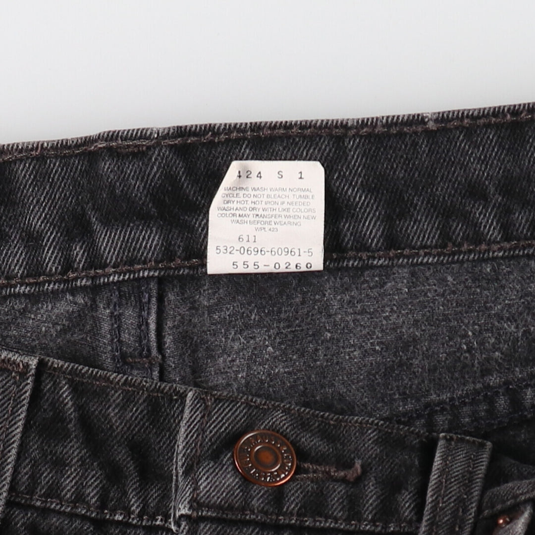 90'S Levi's 555 Relaxed Fit Straight Leg Black Denim Tapered Denim Pants Made in USA Men's W33 equivalent /eaa403326