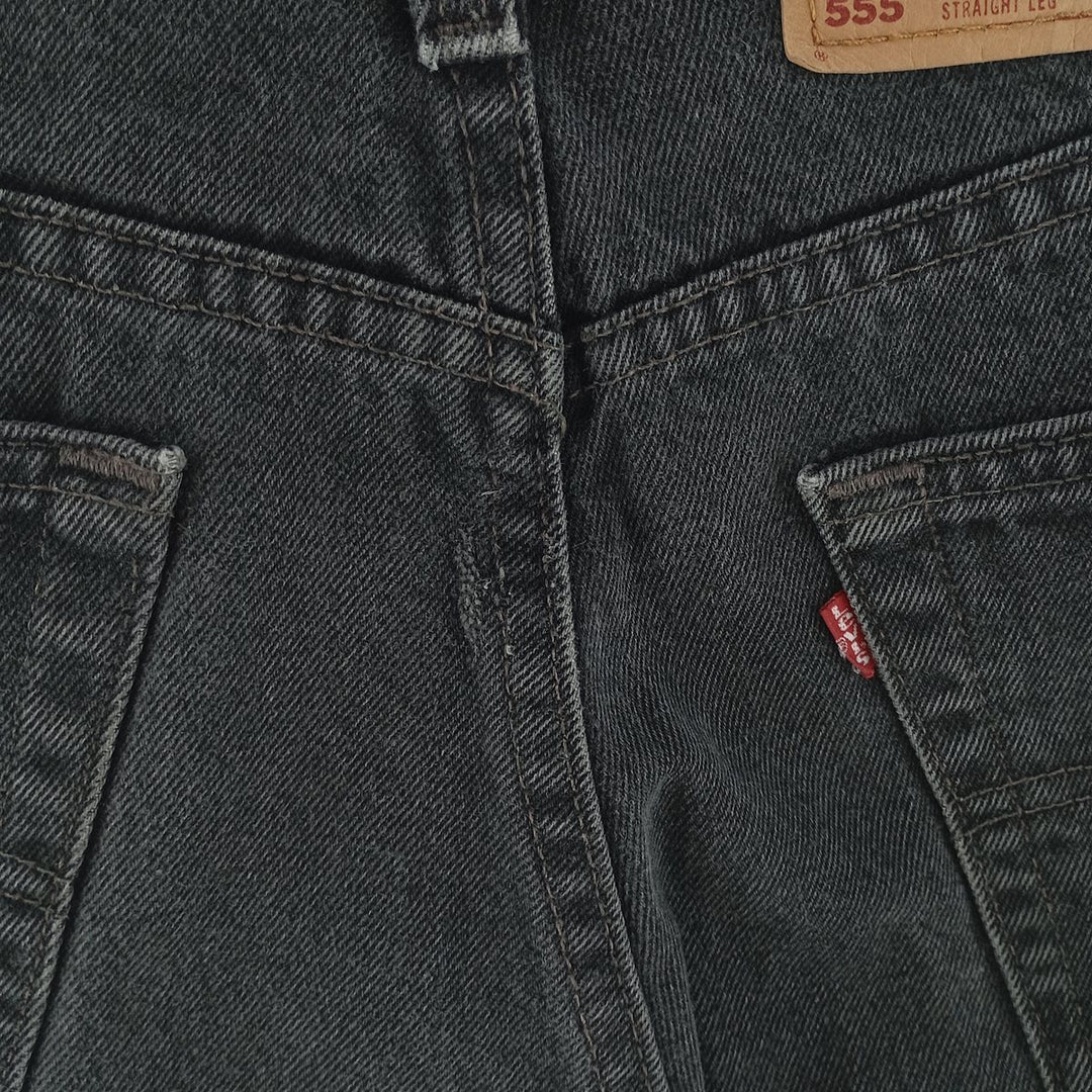 90'S Levi's 555 Relaxed Fit Straight Leg Black Denim Tapered Denim Pants Made in USA Men's W33 equivalent /eaa403326