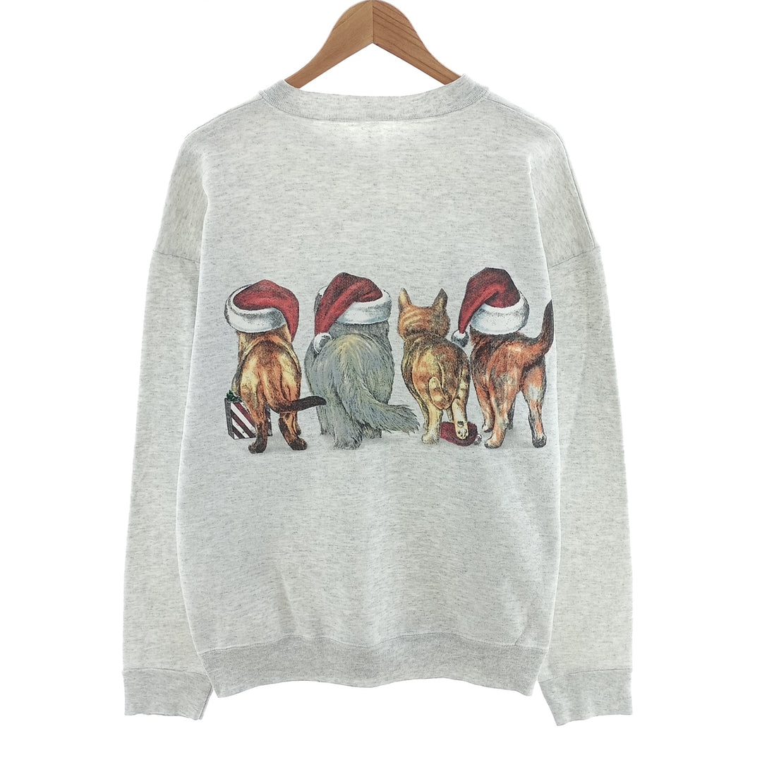 Cat Pattern Animal Sweatshirt Trainer Men's XL Vintage /eaa403349