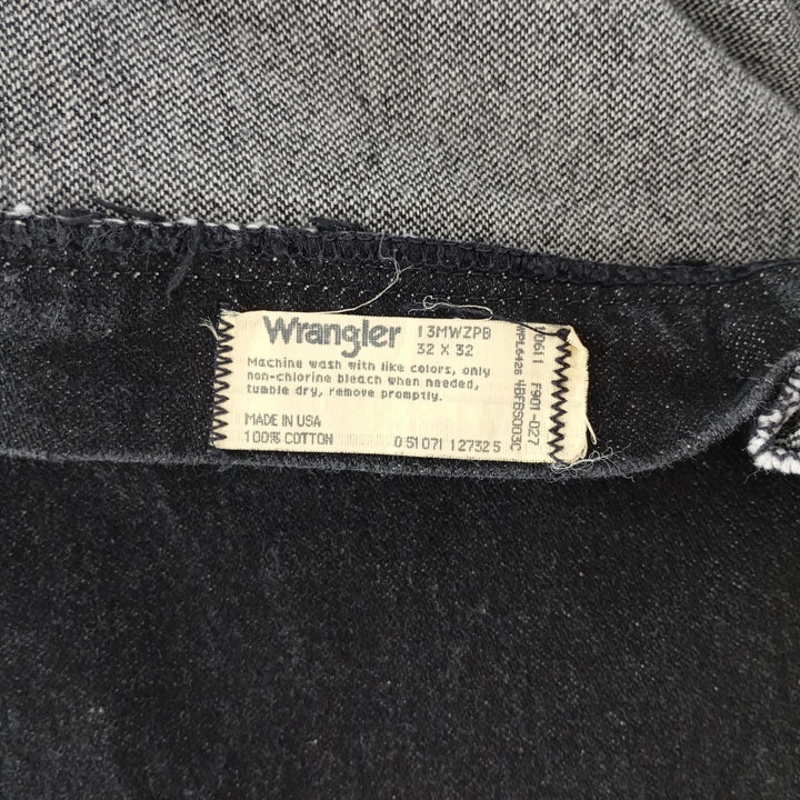 80'S Wrangler Black Denim Straight Denim Pants Made in USA Men's W32 Vintage /eaa403407