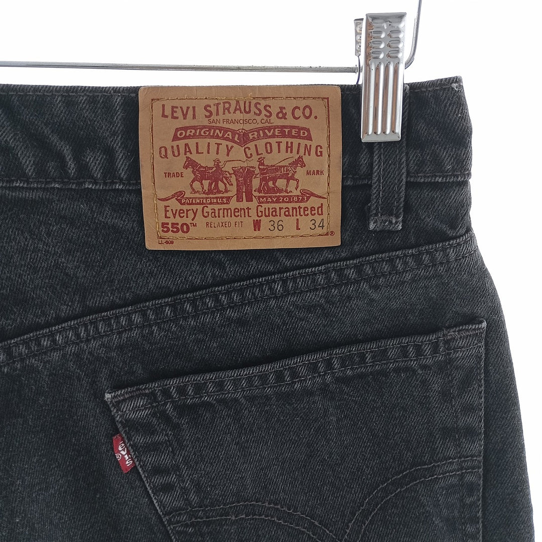 90'S Levi's 550 Relaxed Fit Black Denim Tapered Denim Pants Men's W35 Vintage / eaa403410