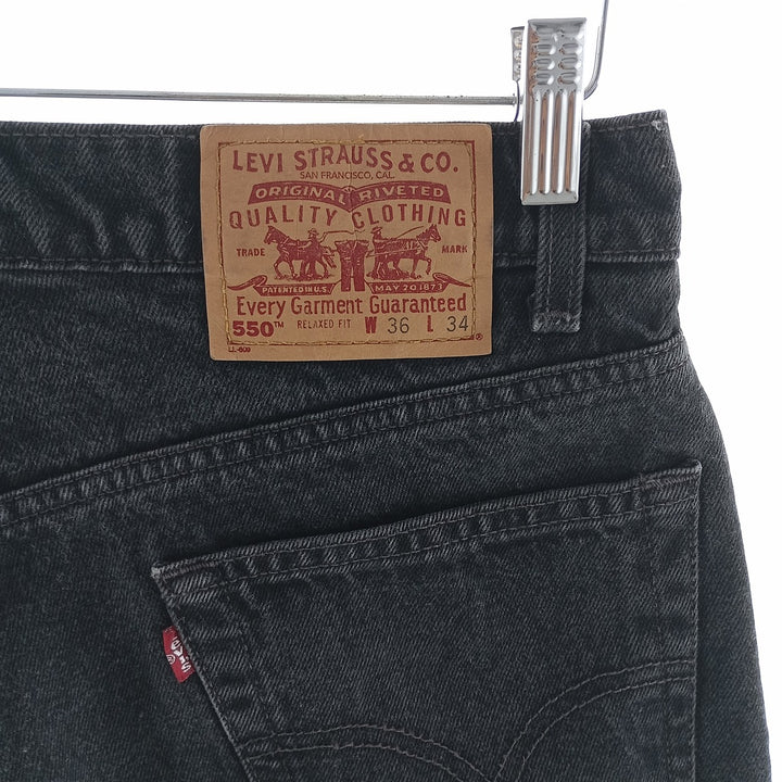 90'S Levi's 550 Relaxed Fit Black Denim Tapered Denim Pants Men's W35 Vintage / eaa403410