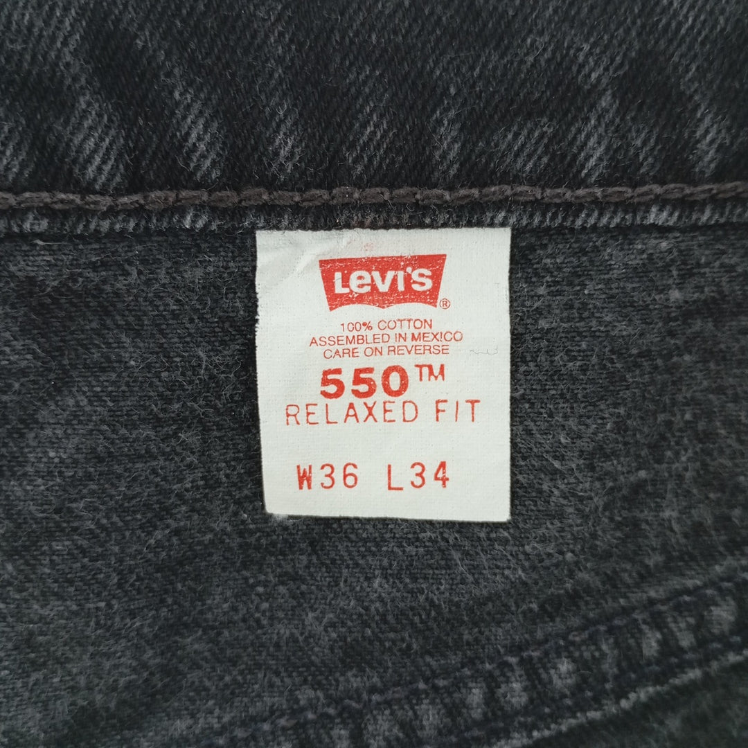 90'S Levi's 550 Relaxed Fit Black Denim Tapered Denim Pants Men's W35 Vintage / eaa403410