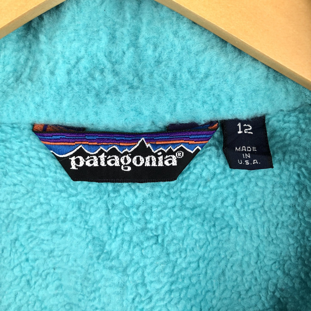 Vintage 80s-90'S Patagonia Triangle Tag 25359 Half-Zip Fleece Pullover, Made in USA, Women's Size L polyester Blue type light blue Vintage Second Hand