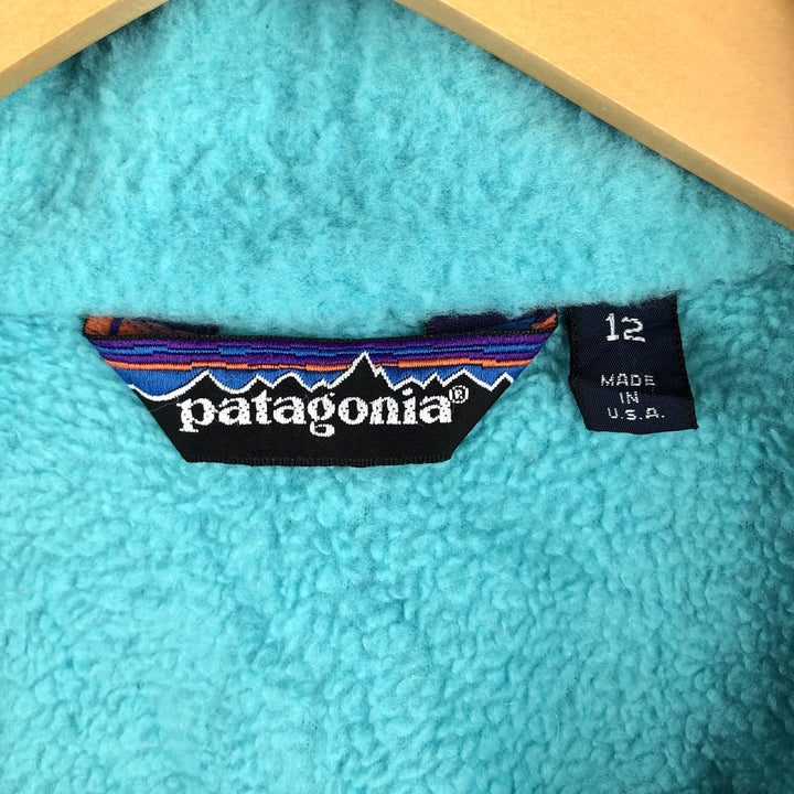 Vintage 80s-90'S Patagonia Triangle Tag 25359 Half-Zip Fleece Pullover, Made in USA, Women's Size L polyester Blue type light blue Vintage Second Hand