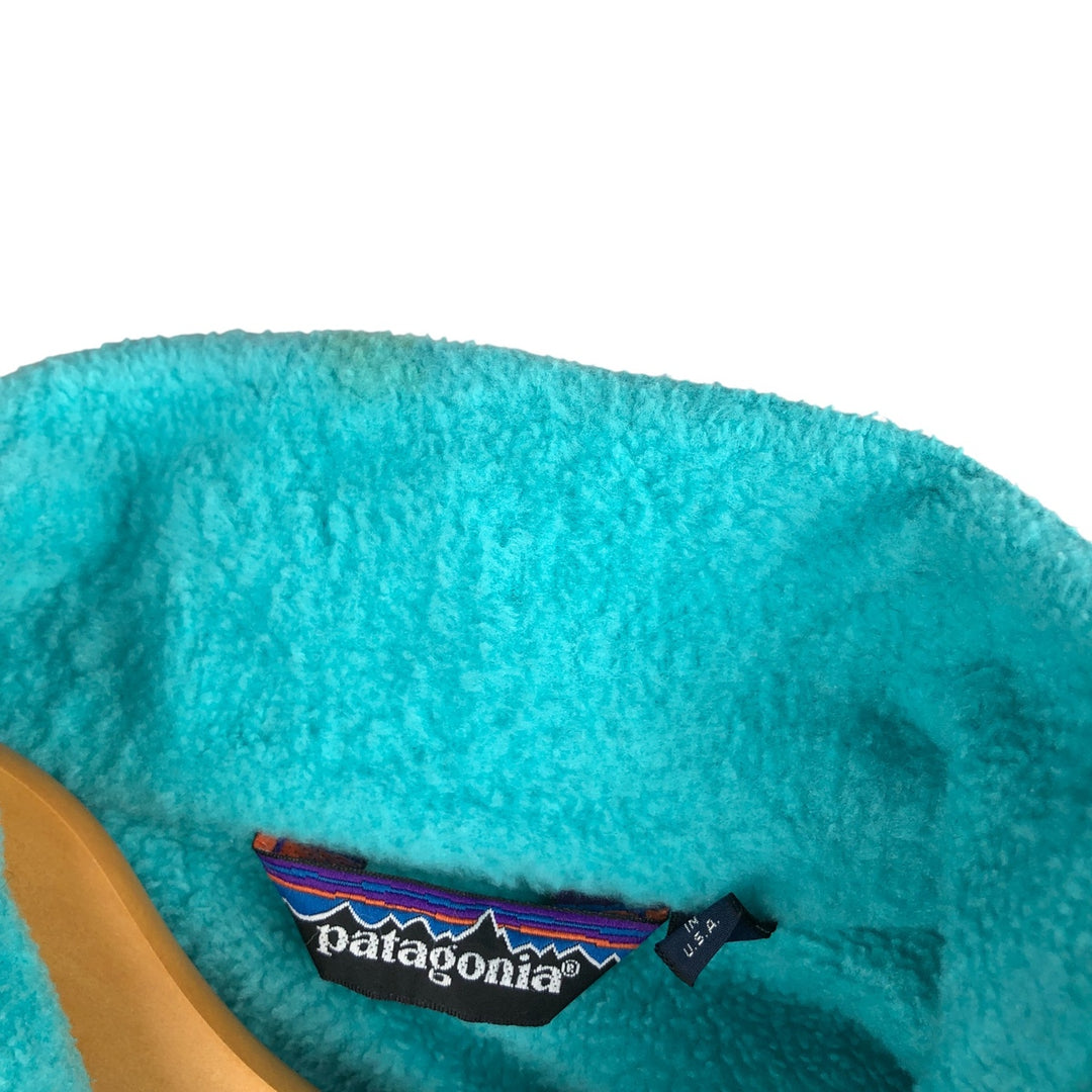 Vintage 80s-90'S Patagonia Triangle Tag 25359 Half-Zip Fleece Pullover, Made in USA, Women's Size L polyester Blue type light blue Vintage Second Hand