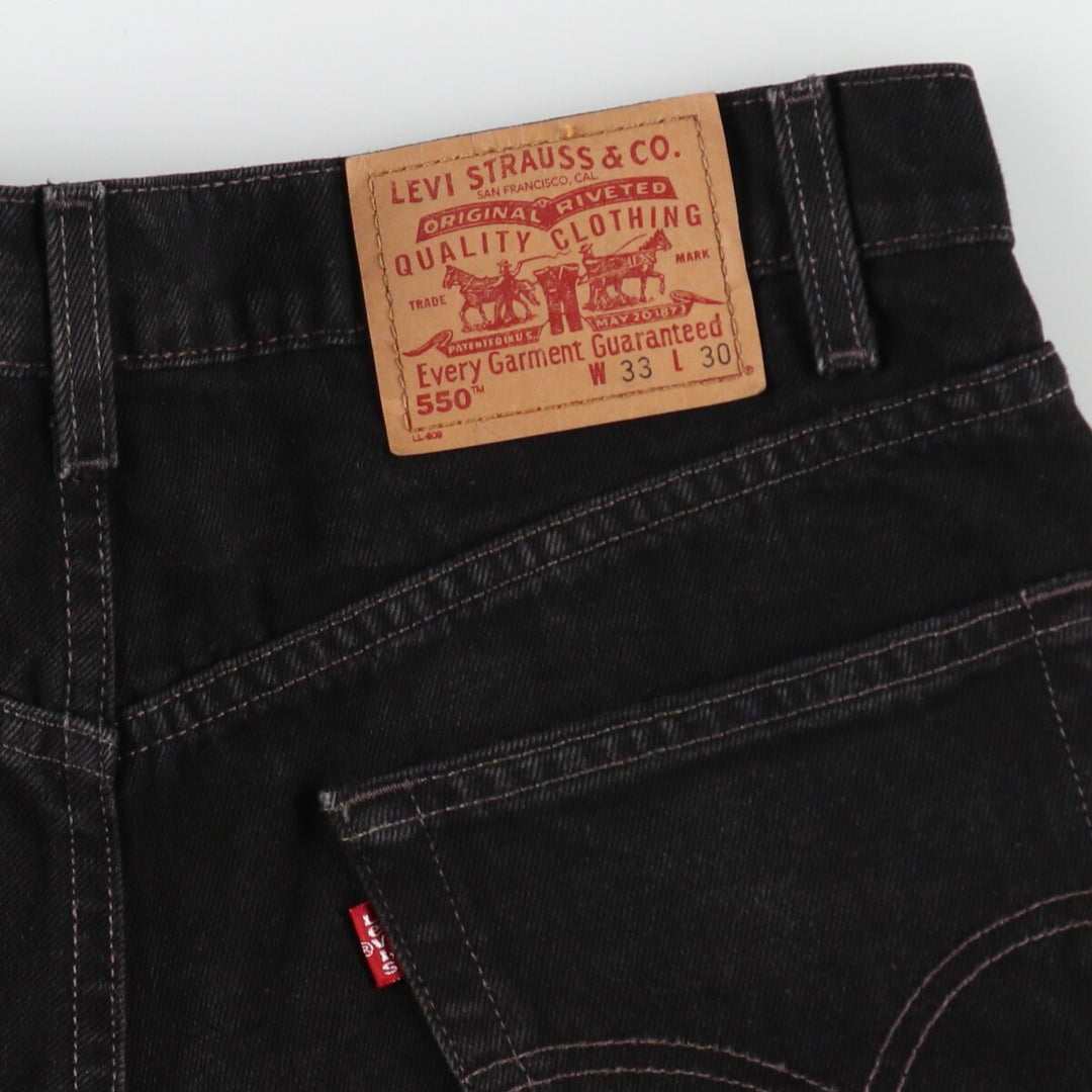 90'S Levi's 550 Relaxed Fit Black Denim Tapered Denim Pants Men's W33 Vintage / eaa403509