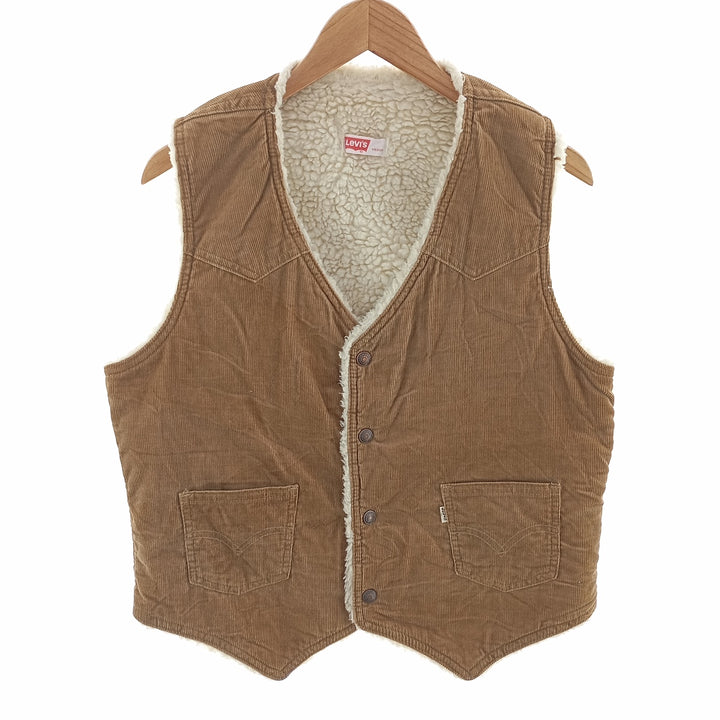 70'S Levi's 60606-1523 Corduroy Boa Vest Made in USA Men's M Size Vintage /eaa403589