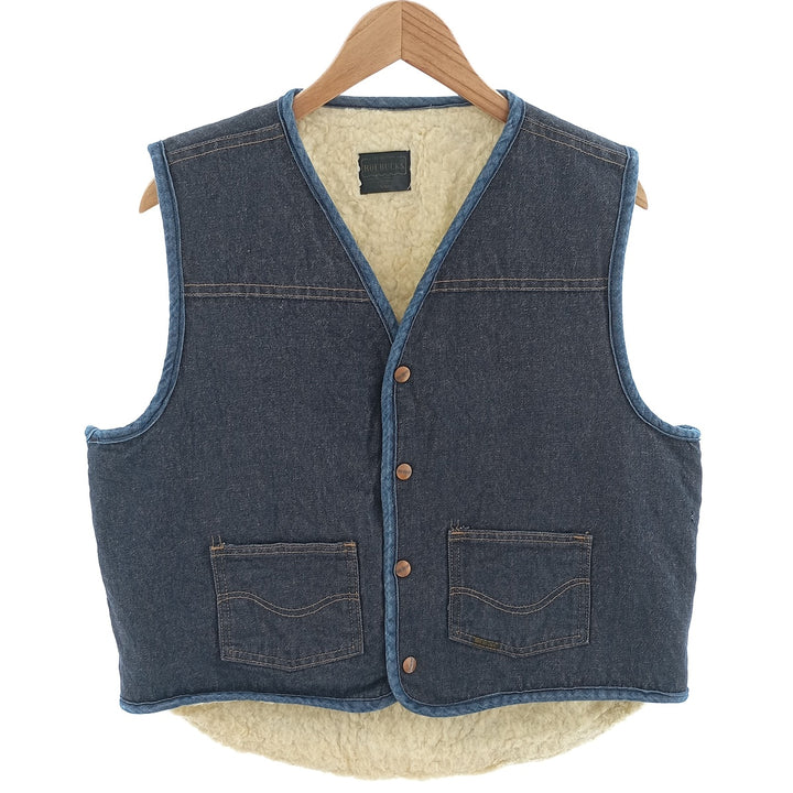 70'S Sears ROEBUCKS Denim fleece vest, men's size M, vintage / eaa403594