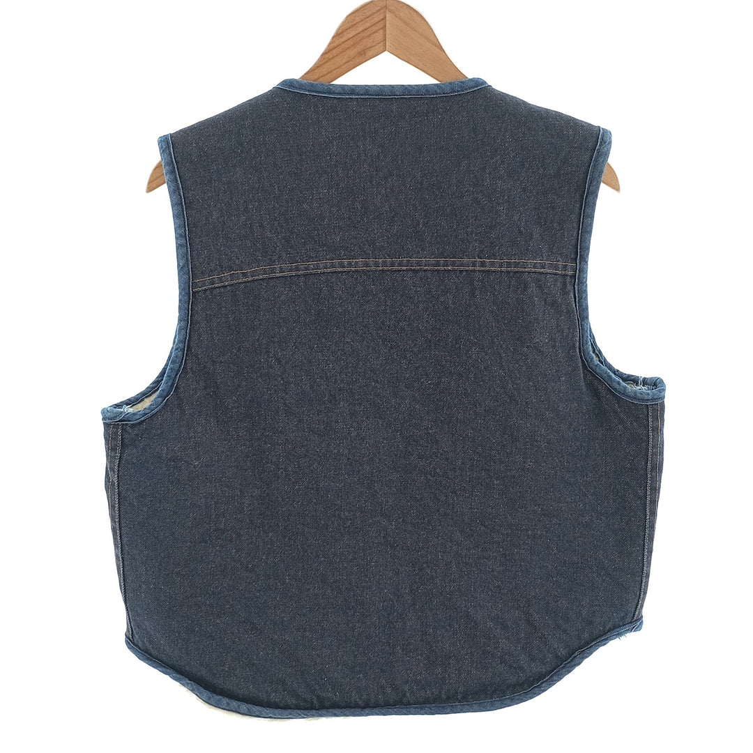 70'S Sears ROEBUCKS Denim fleece vest, men's size M, vintage / eaa403594