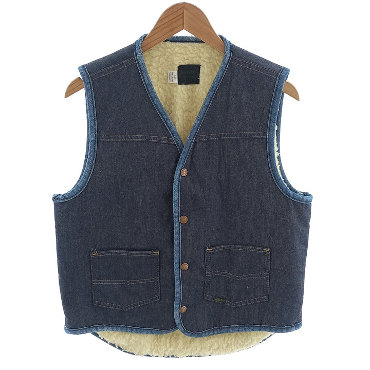 70'S Sears ROEBUCKS Denim fleece vest, men's size M, vintage / eaa403596