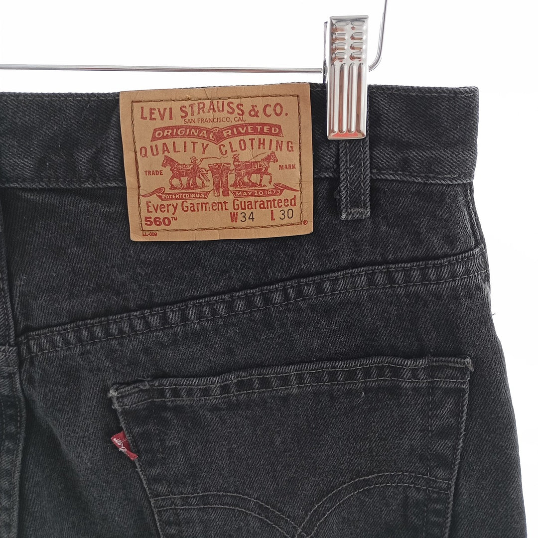 90'S Levi's 560 LOOSE FIT TAPERED LEG Black Denim Tapered Denim Pants Men's W33 Vintage/eaa403649