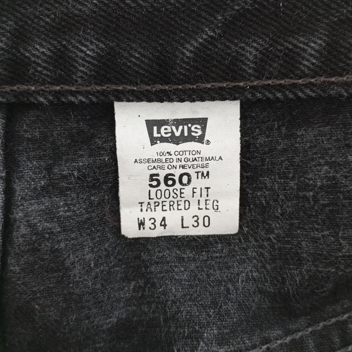 90'S Levi's 560 LOOSE FIT TAPERED LEG Black Denim Tapered Denim Pants Men's W33 Vintage/eaa403649