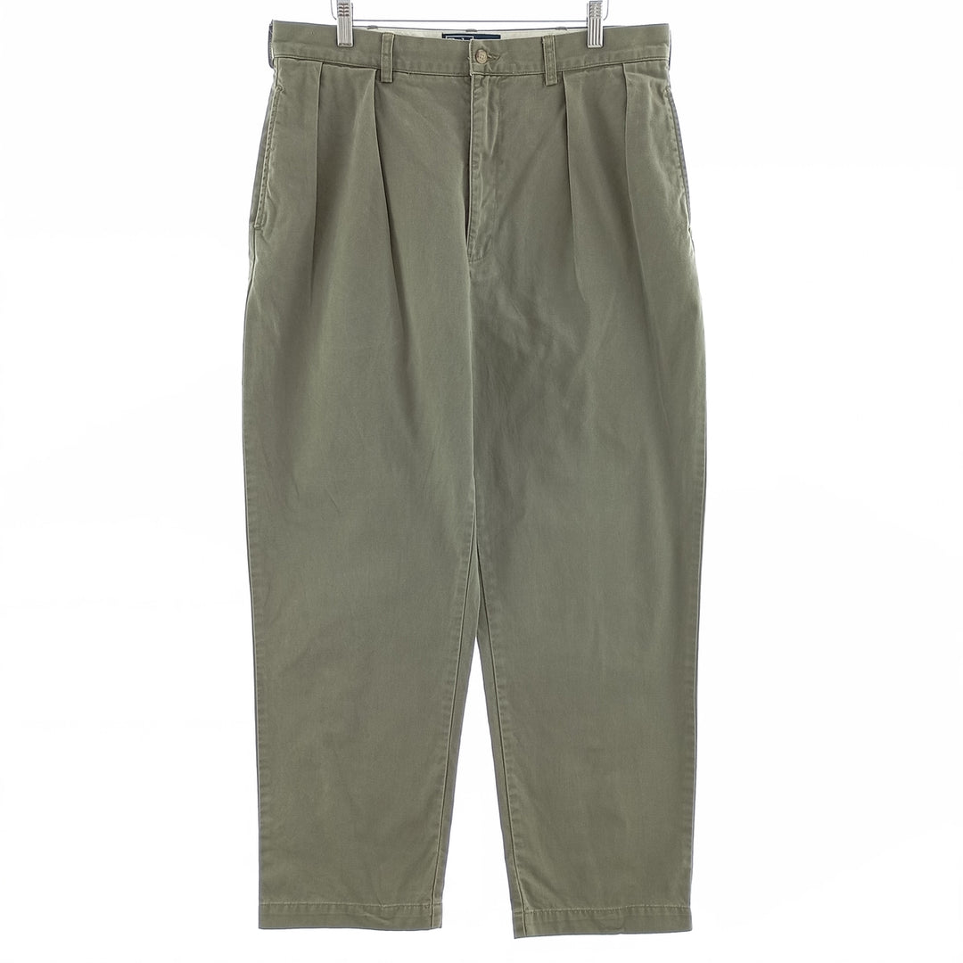 Ralph Lauren POLO by Ralph Lauren ANDREW PANT Two-pleat chino pants for men, equivalent to W34 cotton Khaki type Vintage Second Hand