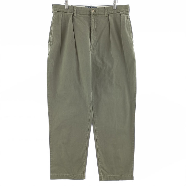 Ralph Lauren POLO by Ralph Lauren ANDREW PANT Two-pleat chino pants for men, equivalent to W34 cotton Khaki type Vintage Second Hand