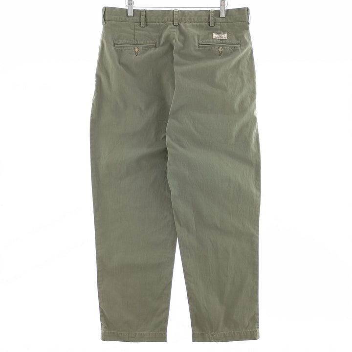 Ralph Lauren POLO by Ralph Lauren ANDREW PANT Two-pleat chino pants for men, equivalent to W34 cotton Khaki type Vintage Second Hand
