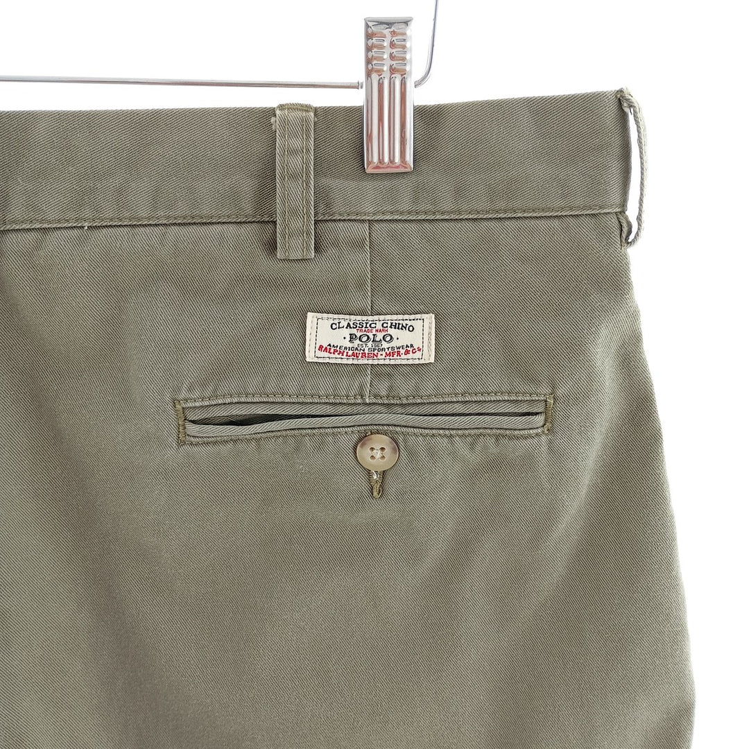 Ralph Lauren POLO by Ralph Lauren ANDREW PANT Two-pleat chino pants for men, equivalent to W34 cotton Khaki type Vintage Second Hand